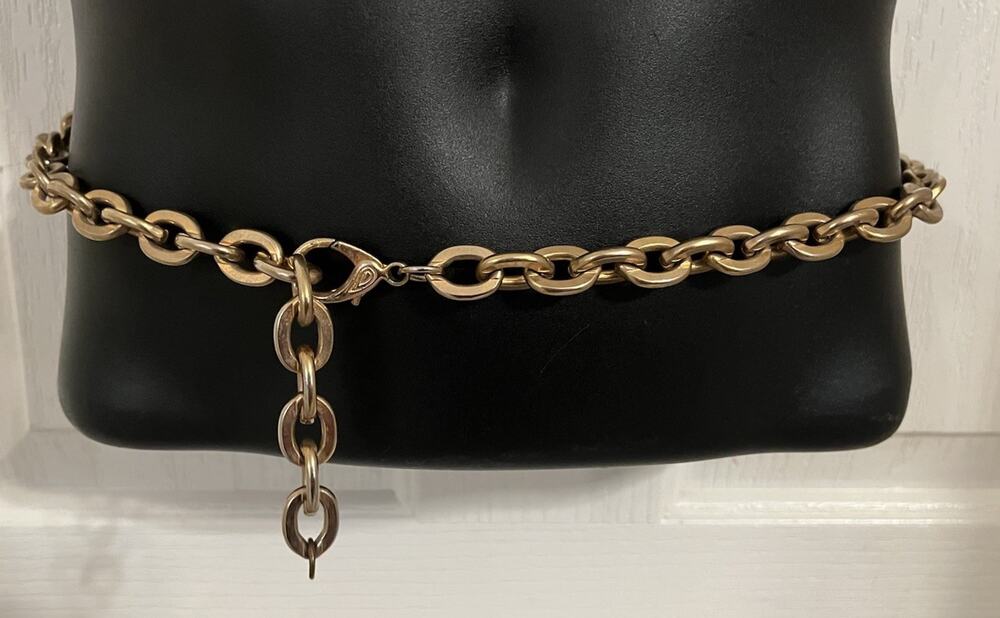 VTG Y2K 90s Heavy Metal Chain Belt Long Necklace Adjustable Statement Boho Goth - Picture 1 of 4